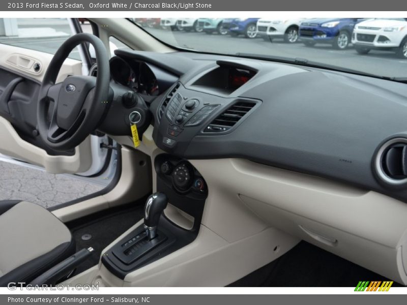 Oxford White / Charcoal Black/Light Stone 2013 Ford Fiesta S Sedan