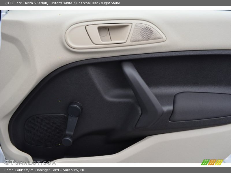 Oxford White / Charcoal Black/Light Stone 2013 Ford Fiesta S Sedan