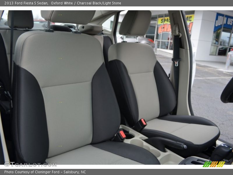 Oxford White / Charcoal Black/Light Stone 2013 Ford Fiesta S Sedan