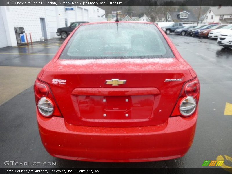 Victory Red / Jet Black/Dark Titanium 2013 Chevrolet Sonic LS Sedan