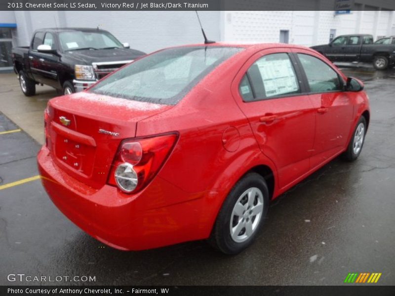 Victory Red / Jet Black/Dark Titanium 2013 Chevrolet Sonic LS Sedan
