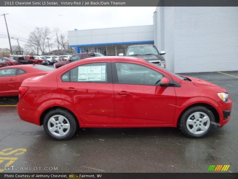 Victory Red / Jet Black/Dark Titanium 2013 Chevrolet Sonic LS Sedan