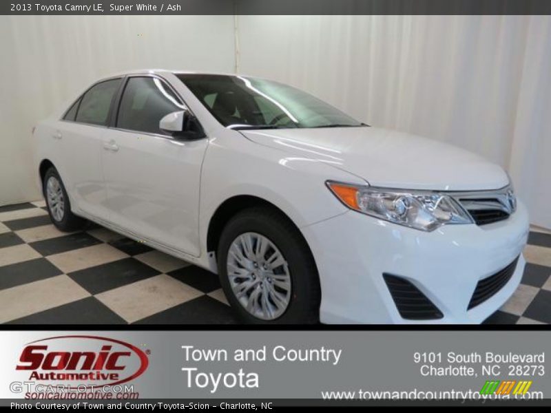 Super White / Ash 2013 Toyota Camry LE