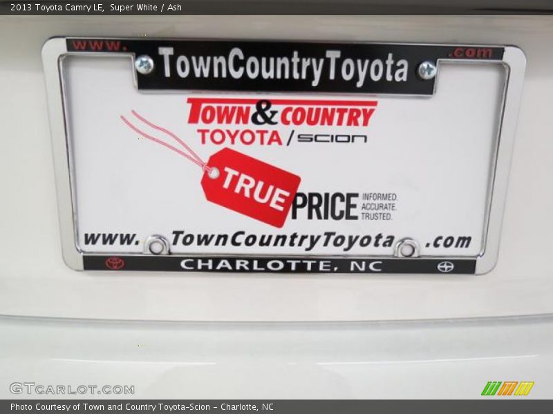 Super White / Ash 2013 Toyota Camry LE