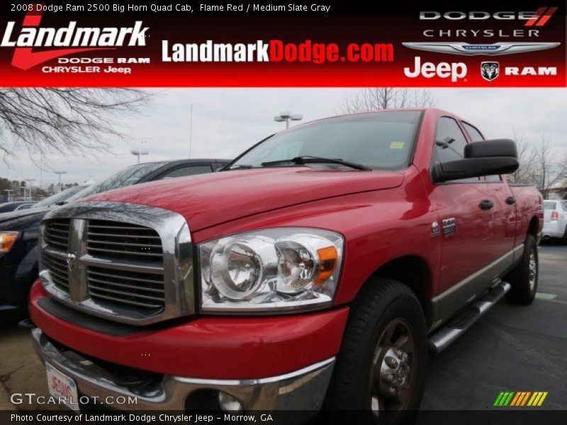 Flame Red / Medium Slate Gray 2008 Dodge Ram 2500 Big Horn Quad Cab