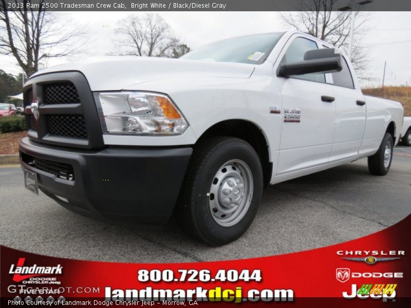 Bright White / Black/Diesel Gray 2013 Ram 2500 Tradesman Crew Cab
