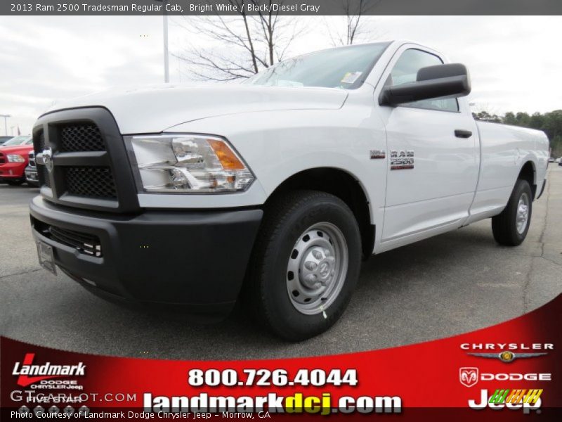 Bright White / Black/Diesel Gray 2013 Ram 2500 Tradesman Regular Cab