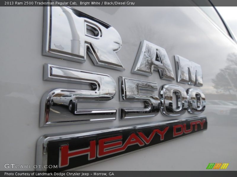 Bright White / Black/Diesel Gray 2013 Ram 2500 Tradesman Regular Cab