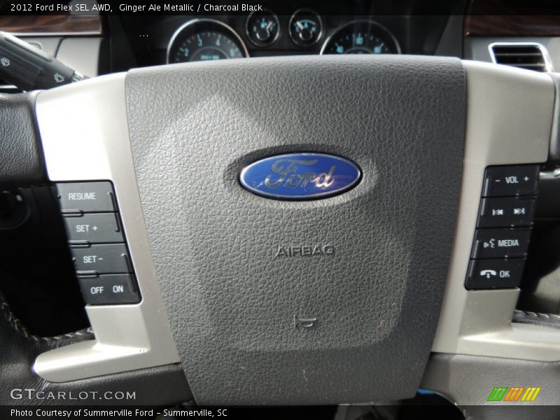 Ginger Ale Metallic / Charcoal Black 2012 Ford Flex SEL AWD