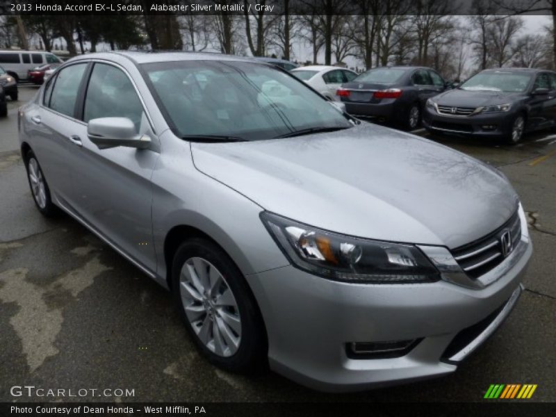 Alabaster Silver Metallic / Gray 2013 Honda Accord EX-L Sedan