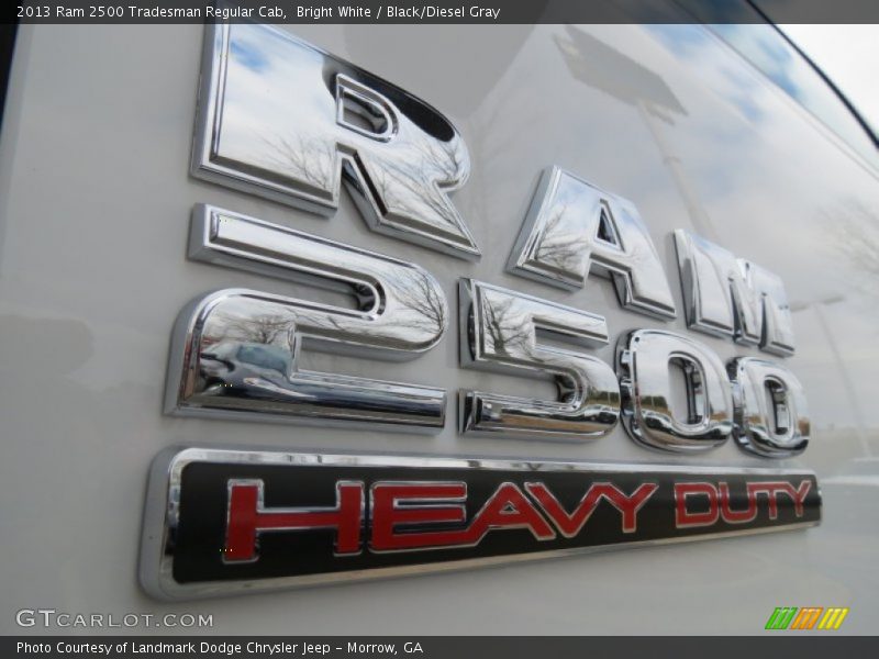 Bright White / Black/Diesel Gray 2013 Ram 2500 Tradesman Regular Cab