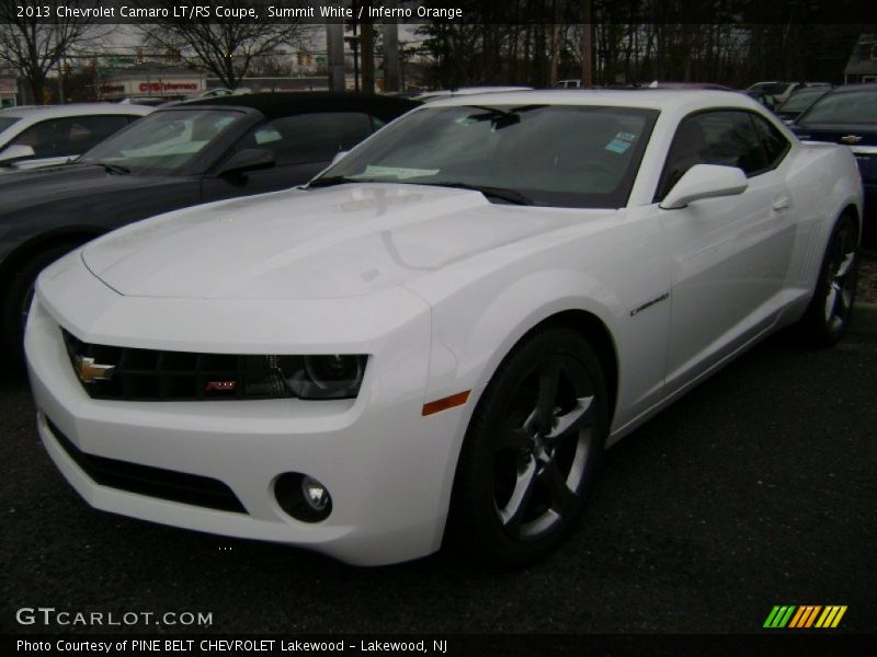 Summit White / Inferno Orange 2013 Chevrolet Camaro LT/RS Coupe