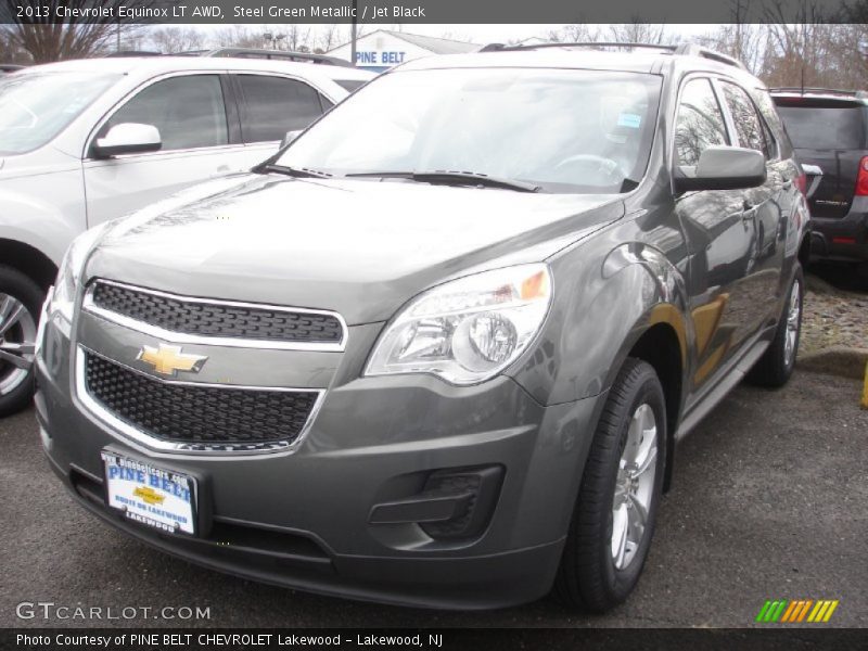 Steel Green Metallic / Jet Black 2013 Chevrolet Equinox LT AWD