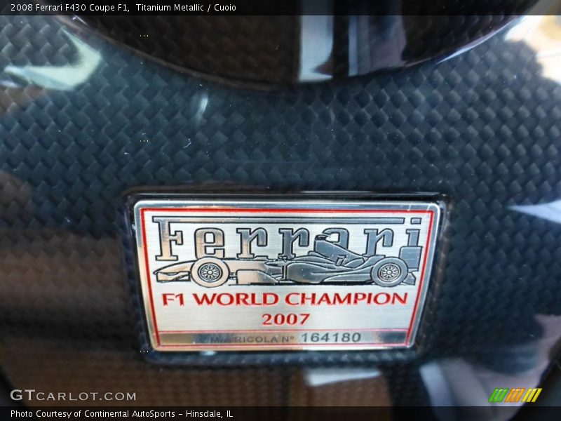 Titanium Metallic / Cuoio 2008 Ferrari F430 Coupe F1