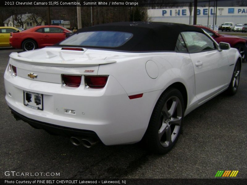 Summit White / Inferno Orange 2013 Chevrolet Camaro SS/RS Convertible