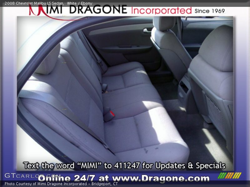 White / Ebony 2008 Chevrolet Malibu LS Sedan