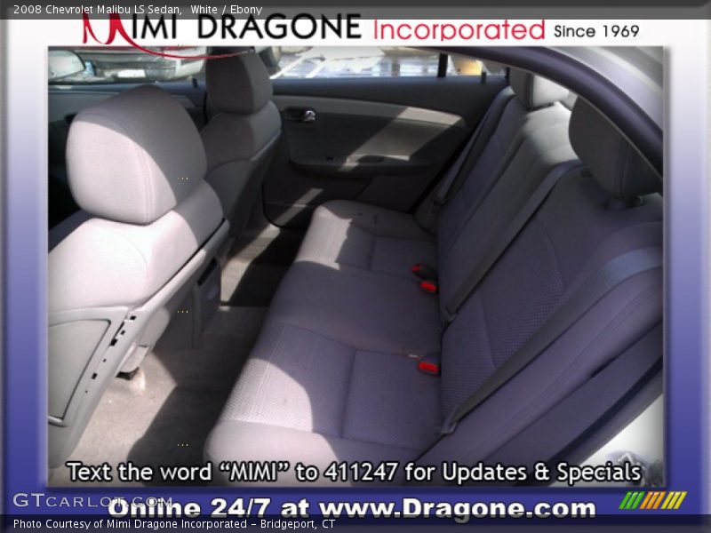 White / Ebony 2008 Chevrolet Malibu LS Sedan