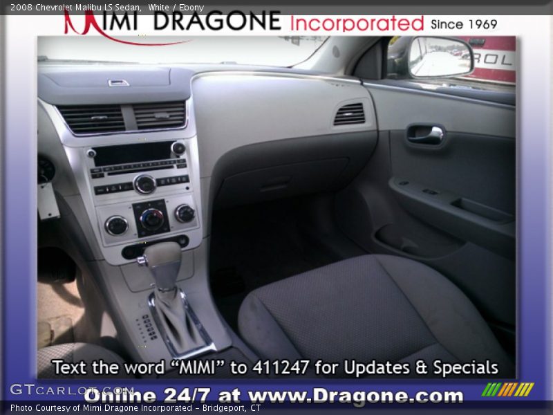 White / Ebony 2008 Chevrolet Malibu LS Sedan
