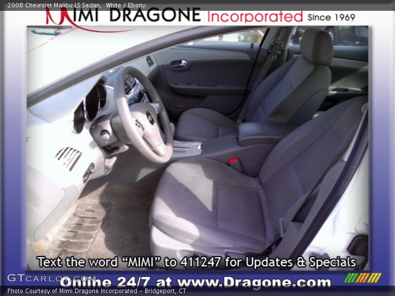 White / Ebony 2008 Chevrolet Malibu LS Sedan