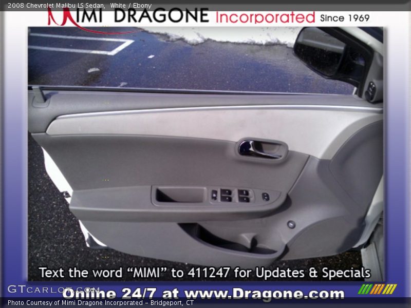 White / Ebony 2008 Chevrolet Malibu LS Sedan