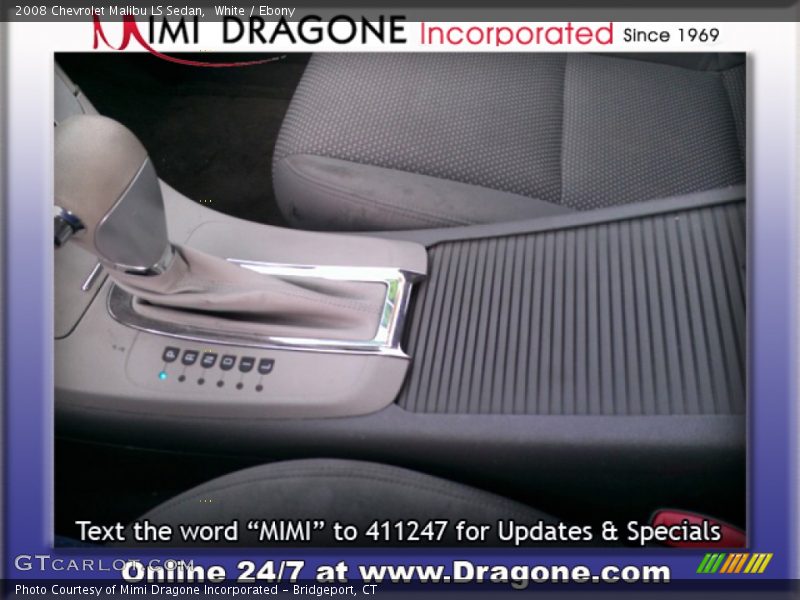 White / Ebony 2008 Chevrolet Malibu LS Sedan