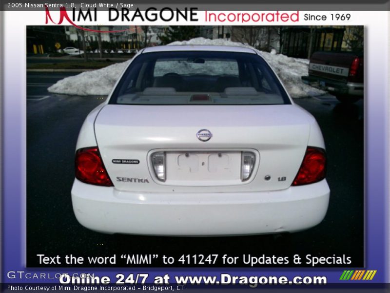 Cloud White / Sage 2005 Nissan Sentra 1.8