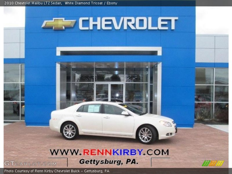 White Diamond Tricoat / Ebony 2010 Chevrolet Malibu LTZ Sedan