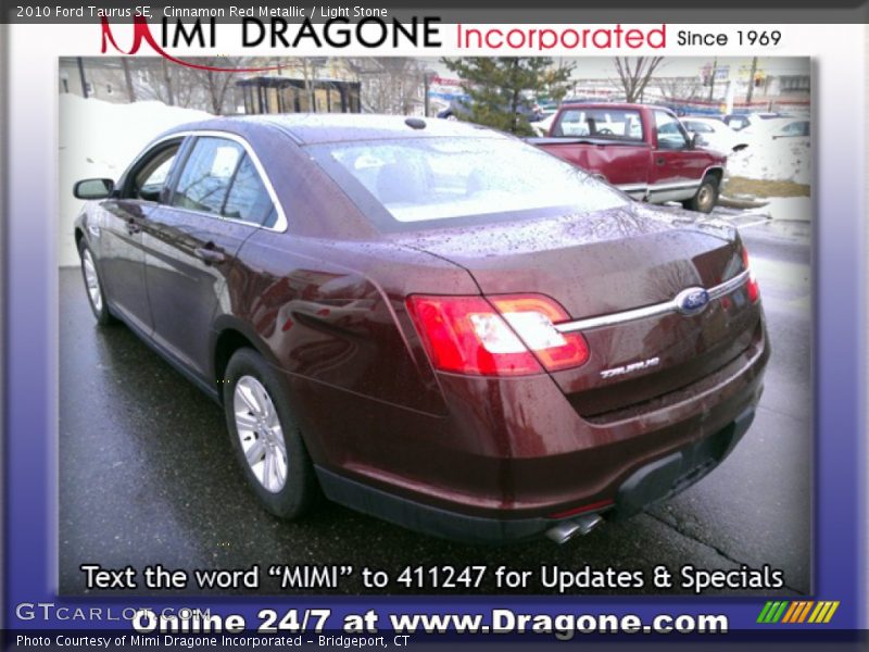 Cinnamon Red Metallic / Light Stone 2010 Ford Taurus SE