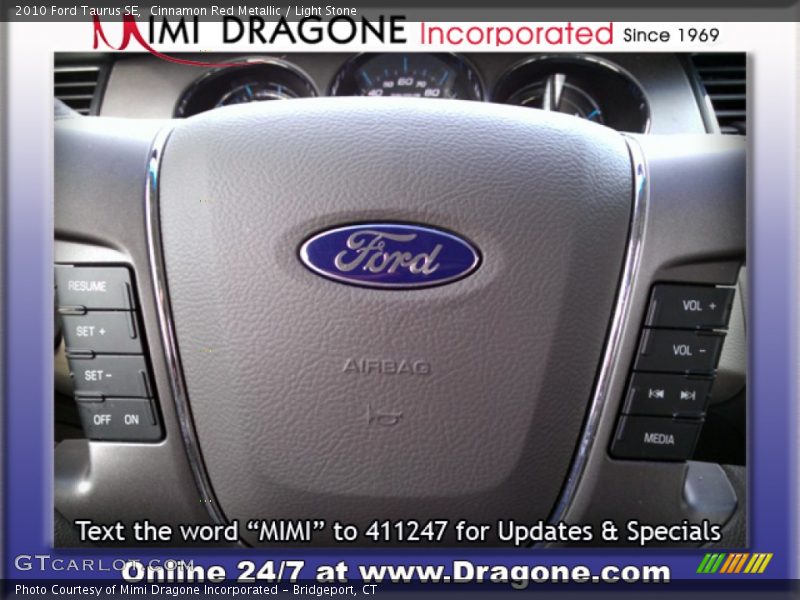 Cinnamon Red Metallic / Light Stone 2010 Ford Taurus SE