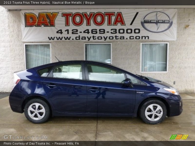 Nautical Blue Metallic / Bisque 2013 Toyota Prius Three Hybrid