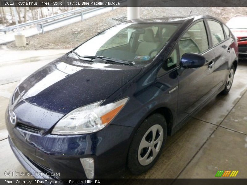 Nautical Blue Metallic / Bisque 2013 Toyota Prius Three Hybrid