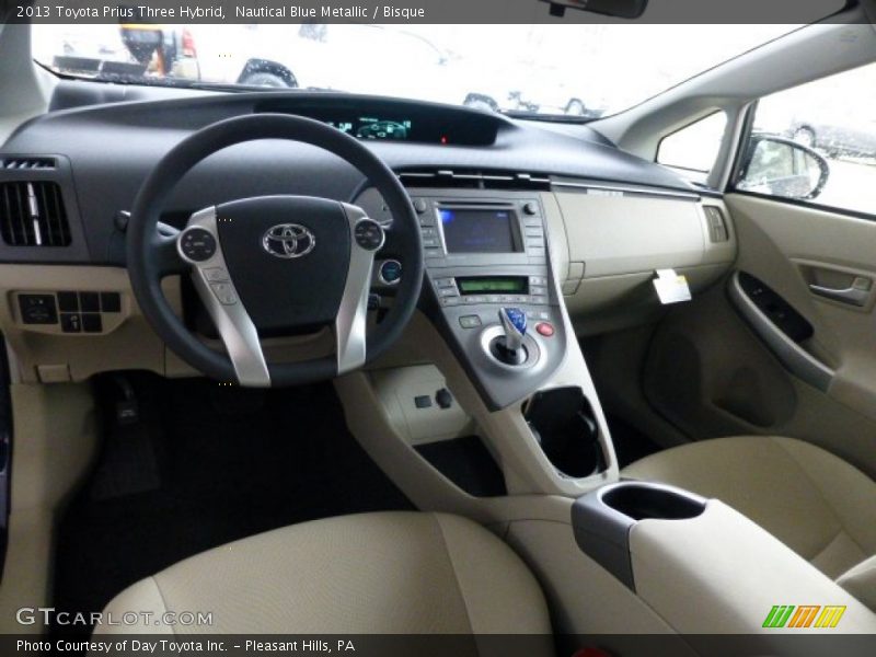 Nautical Blue Metallic / Bisque 2013 Toyota Prius Three Hybrid