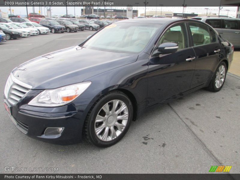 Sapphire Blue Pearl / Beige 2009 Hyundai Genesis 3.8 Sedan