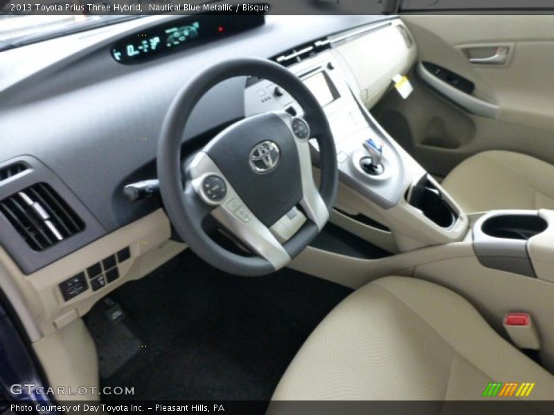 Nautical Blue Metallic / Bisque 2013 Toyota Prius Three Hybrid