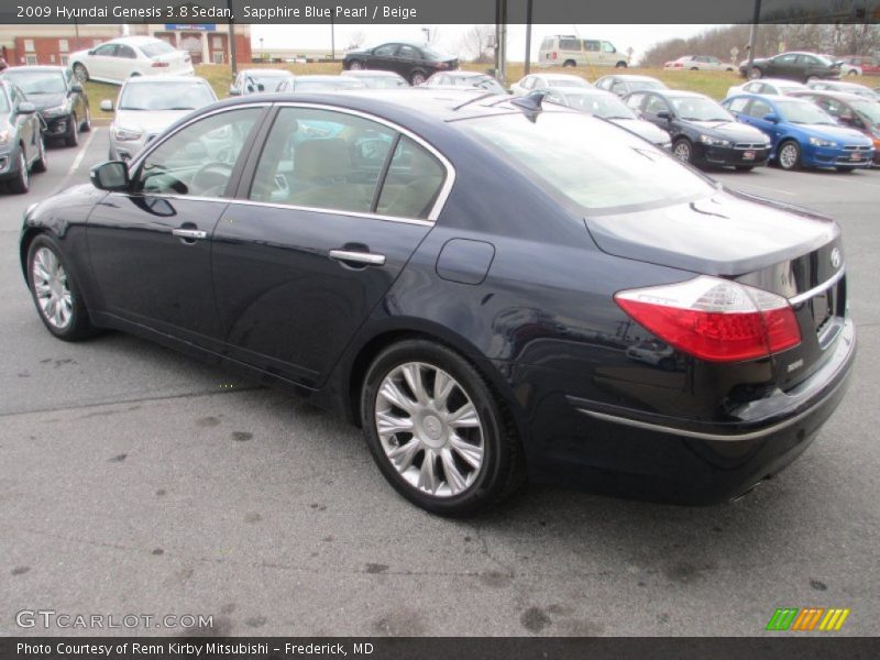 Sapphire Blue Pearl / Beige 2009 Hyundai Genesis 3.8 Sedan