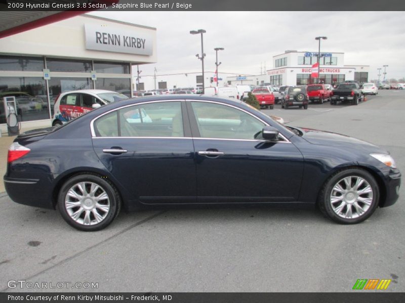 Sapphire Blue Pearl / Beige 2009 Hyundai Genesis 3.8 Sedan