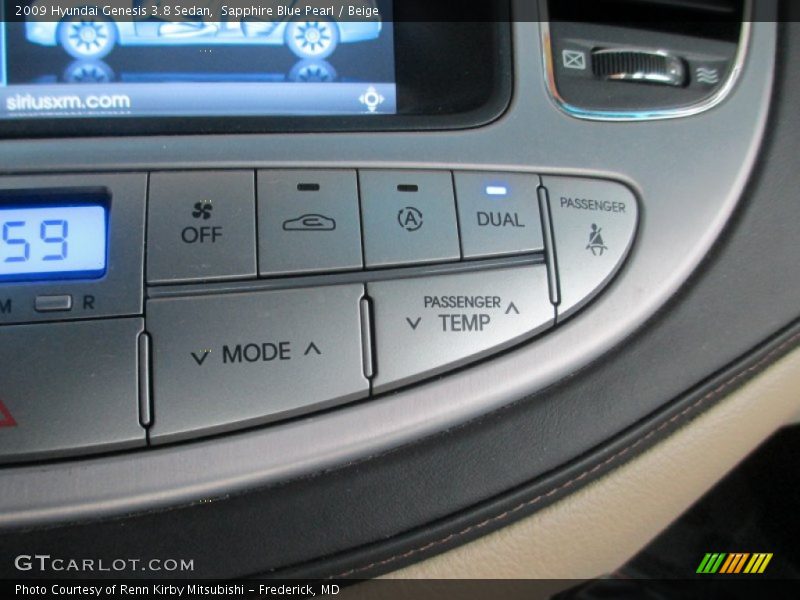 Sapphire Blue Pearl / Beige 2009 Hyundai Genesis 3.8 Sedan