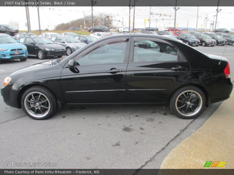 Black / Gray 2007 Kia Spectra LX Sedan