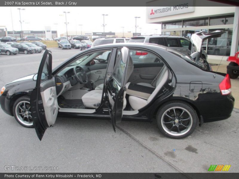 Black / Gray 2007 Kia Spectra LX Sedan