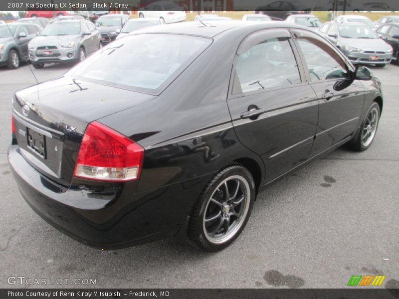 Black / Gray 2007 Kia Spectra LX Sedan