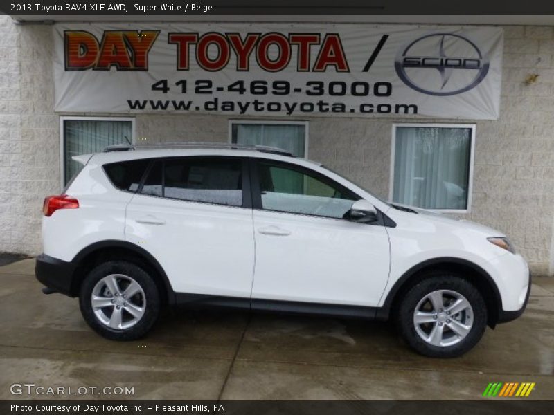 Super White / Beige 2013 Toyota RAV4 XLE AWD