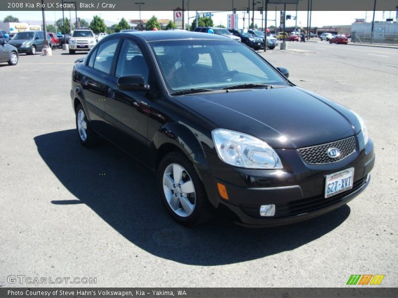 Black / Gray 2008 Kia Rio LX Sedan
