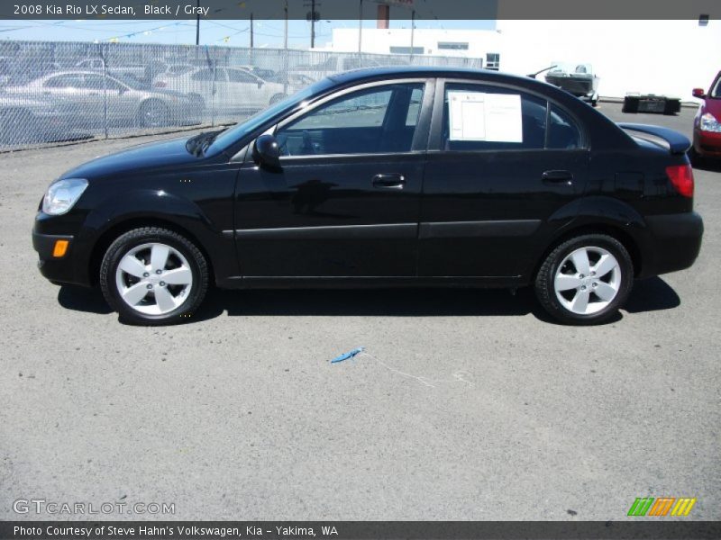 Black / Gray 2008 Kia Rio LX Sedan