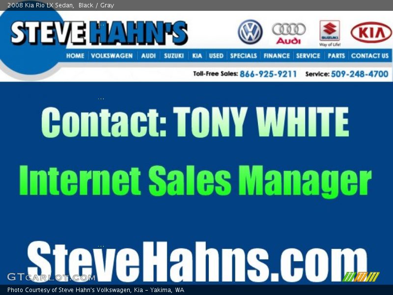 Black / Gray 2008 Kia Rio LX Sedan