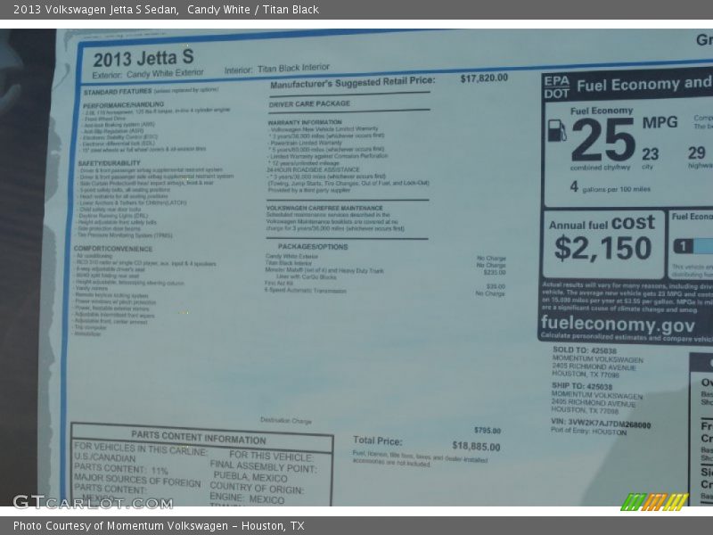 Candy White / Titan Black 2013 Volkswagen Jetta S Sedan