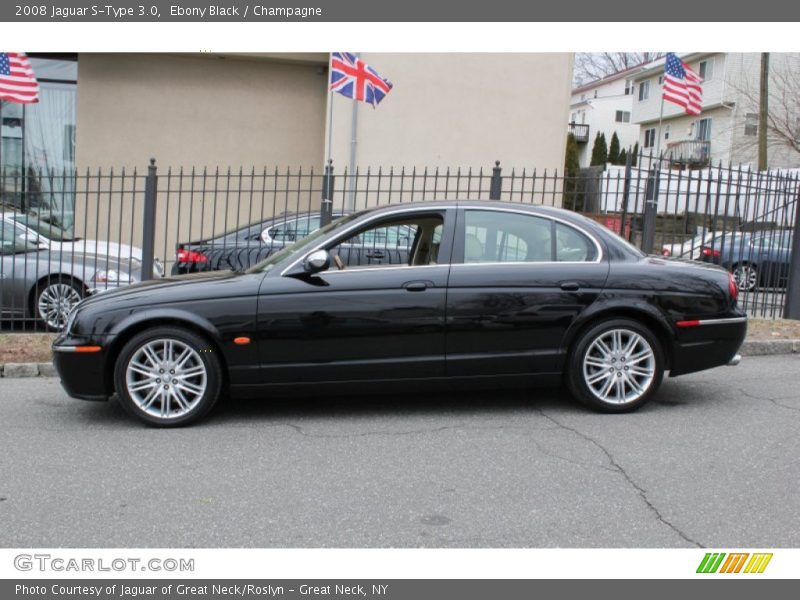 Ebony Black / Champagne 2008 Jaguar S-Type 3.0