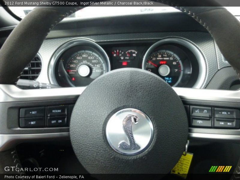 Ingot Silver Metallic / Charcoal Black/Black 2012 Ford Mustang Shelby GT500 Coupe