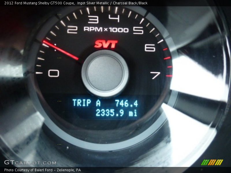 Ingot Silver Metallic / Charcoal Black/Black 2012 Ford Mustang Shelby GT500 Coupe