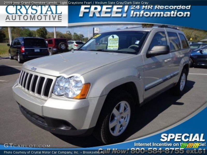 Light Graystone Pearl / Medium Slate Gray/Dark Slate Gray 2009 Jeep Grand Cherokee Laredo