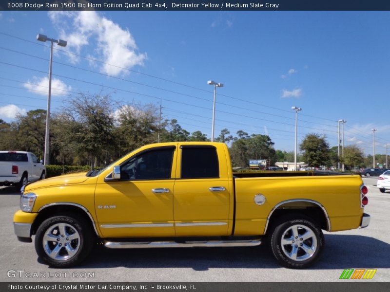 Detonator Yellow / Medium Slate Gray 2008 Dodge Ram 1500 Big Horn Edition Quad Cab 4x4